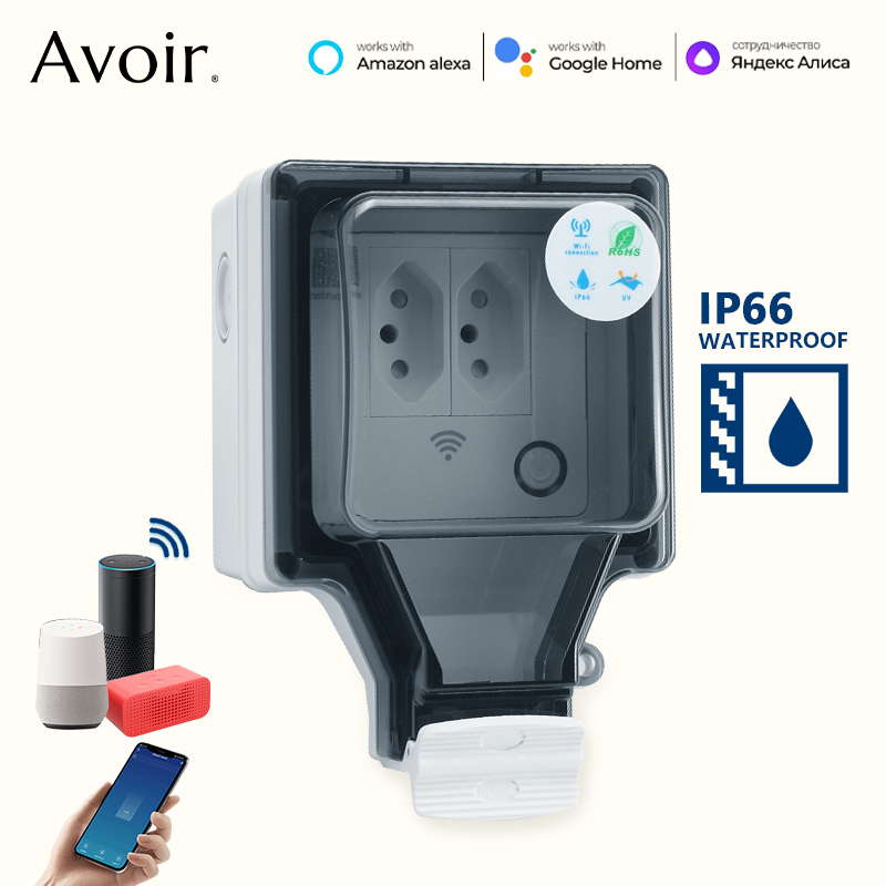 Outdoor Power Outlet Wifi - Avoir Tuya Wifi Smart Socket IP66