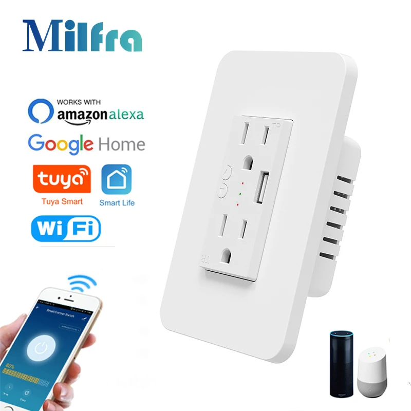 Outdoor Power Outlet Wifi - Milfra Wifi Smart Socket Double Wall