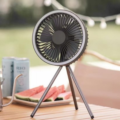 Portable Camping Fan with LED  - Outdoor Power Point ulasan dan harga
