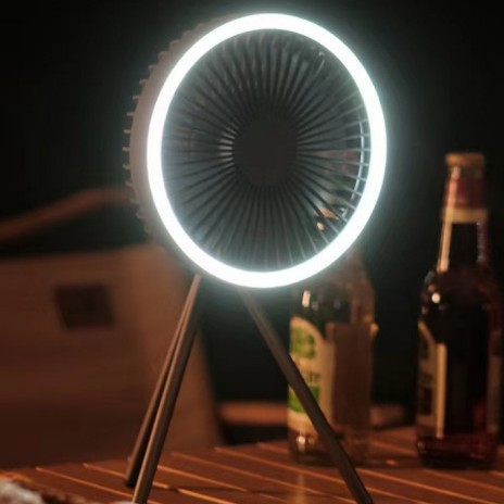 Portable Camping Fan with LED  - Outdoor Power Point ulasan dan harga