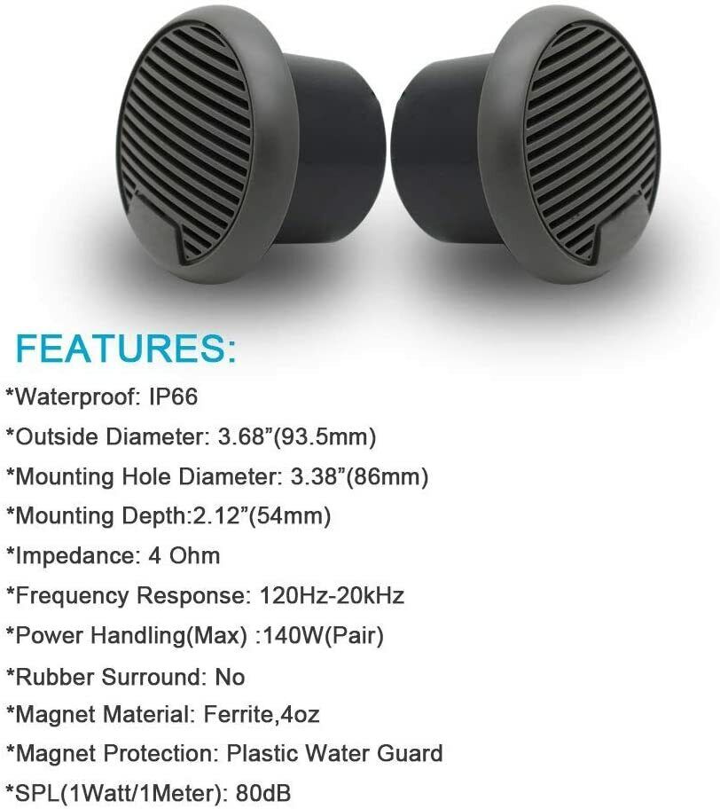 Herdio 2PCS 3'' Bluetooth Mari - Outdoor Power For Hot Tub ulasan dan harga