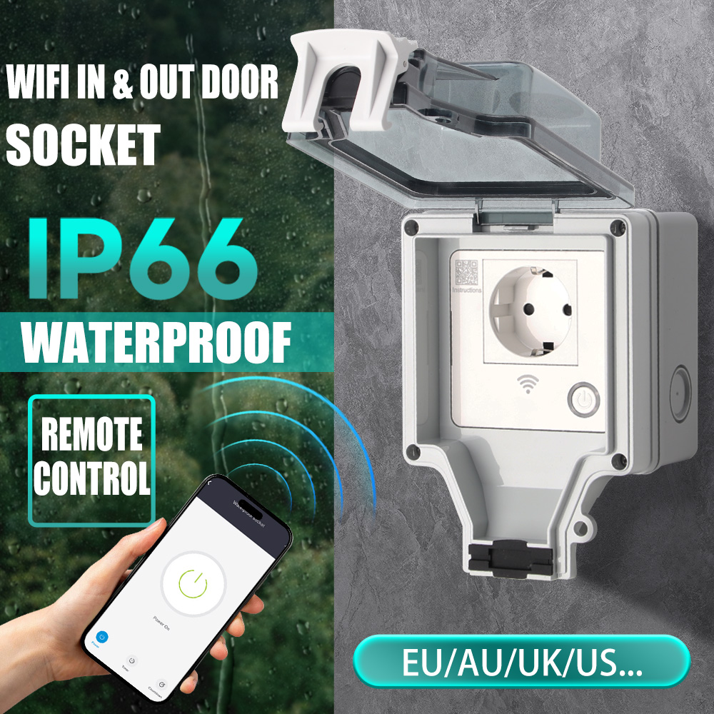 Smart Outdoor Socket IP66 Wate - Outdoor Power Outlet Wifi ulasan dan harga