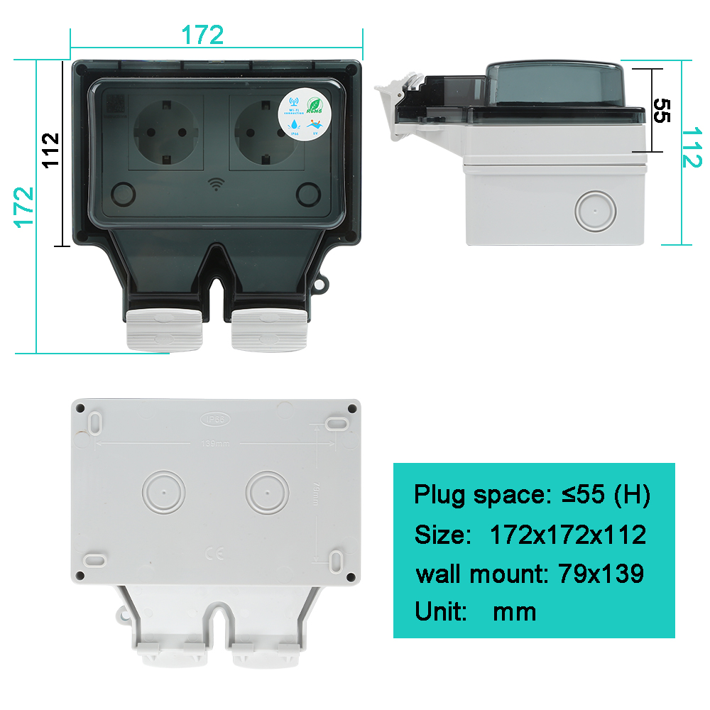 Smart Outdoor Socket IP66 Wate - Outdoor Power Outlet Wifi ulasan dan harga