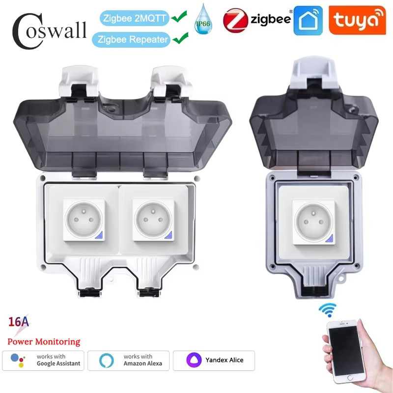 Coswall IP66 Waterproof French - Outdoor Power Outlet Wifi ulasan dan harga
