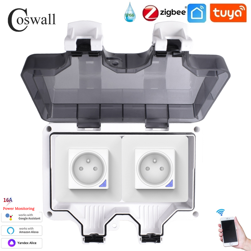 Coswall IP66 Waterproof French - Outdoor Power Outlet Wifi ulasan dan harga