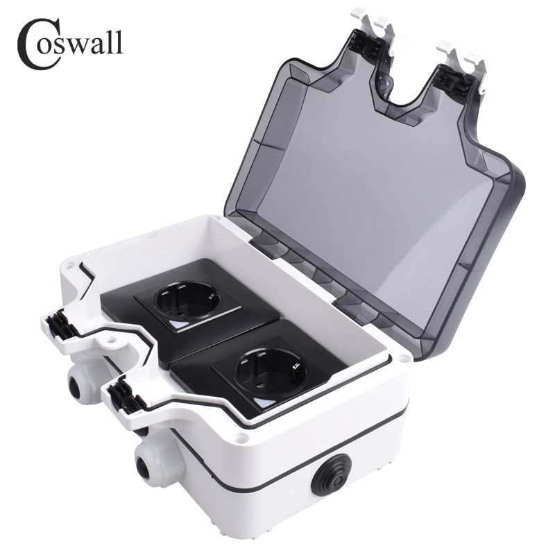 Coswall IP66 Waterproof French - Outdoor Power Outlet Wifi ulasan dan harga