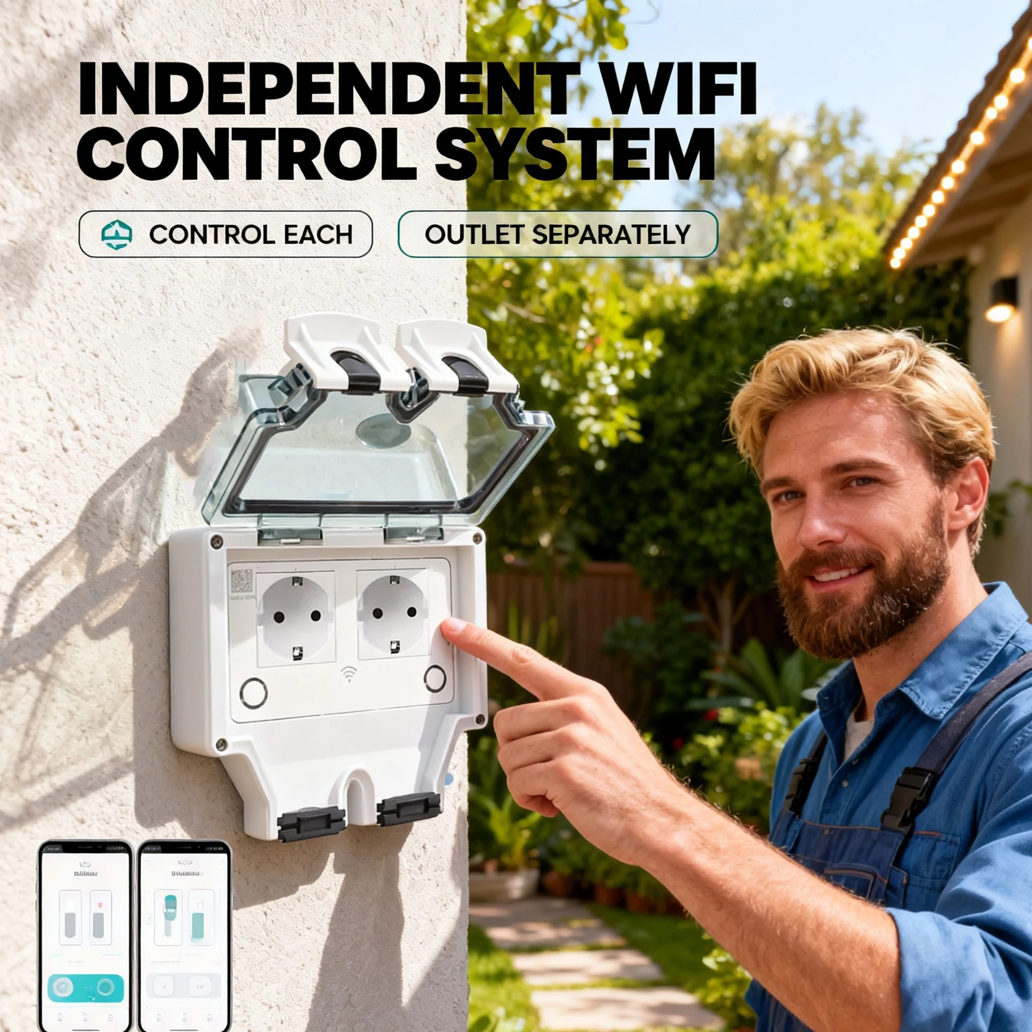 Tuya Waterproof Electrical Wal - Outdoor Power Outlet Wifi ulasan dan harga