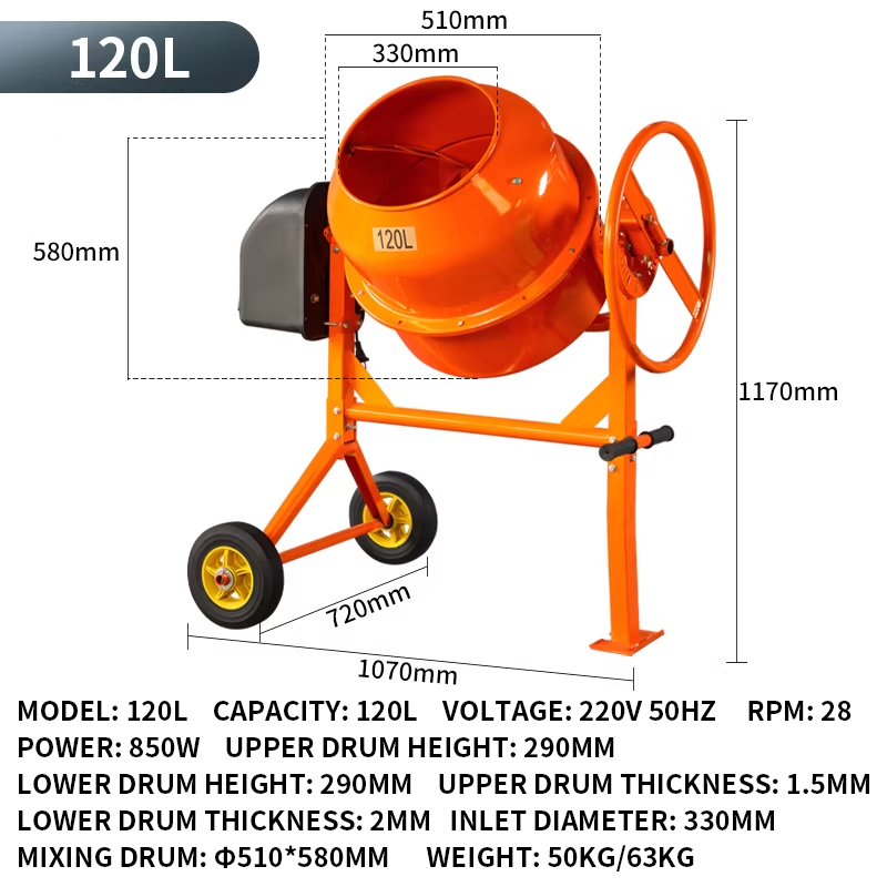 120L Feed Mixer Compact Home-U - Concrete Mixer Small ulasan dan harga