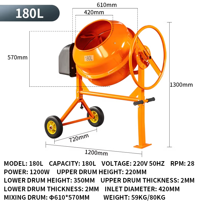 120L Feed Mixer Compact Home-U - Concrete Mixer Small ulasan dan harga