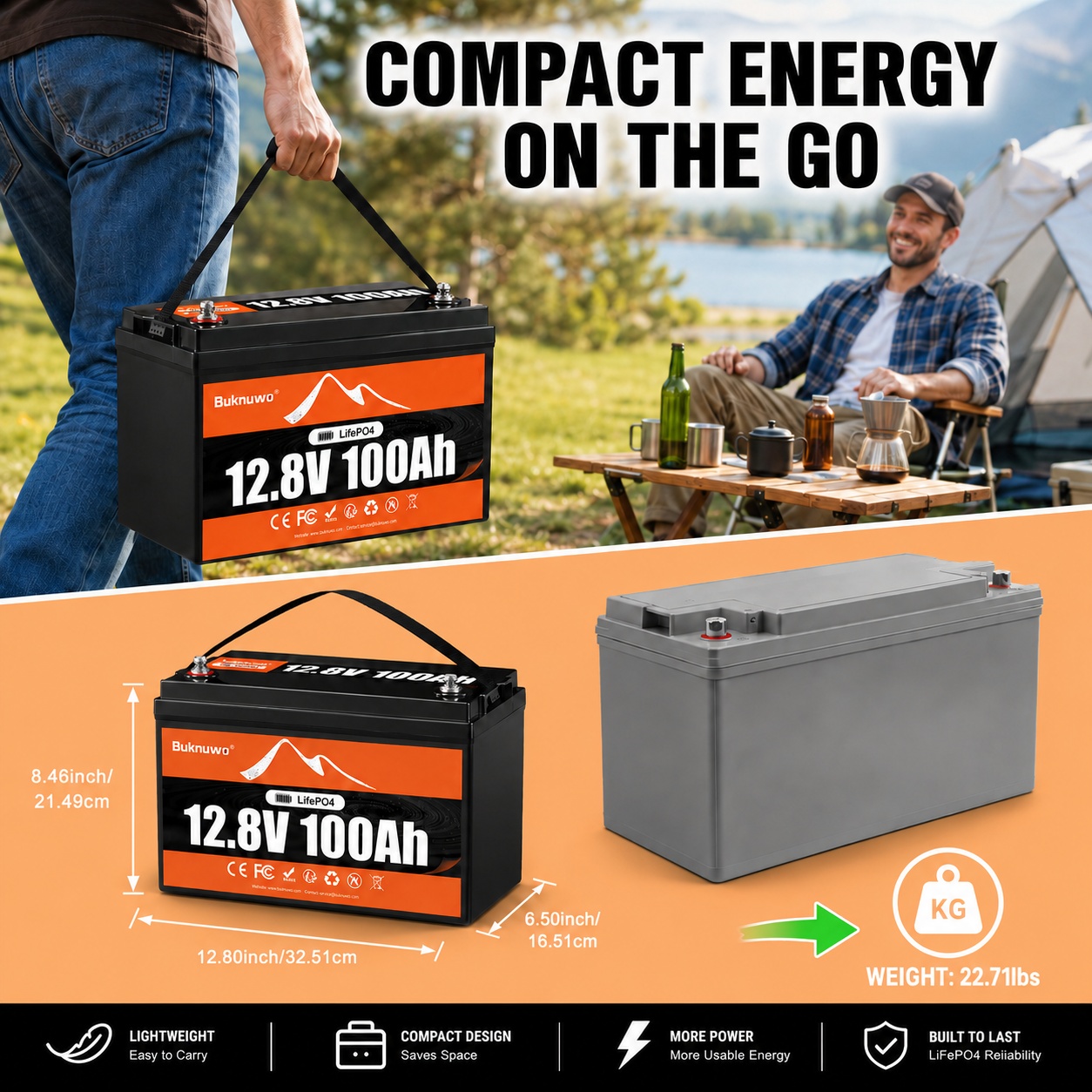 Buknuwo 12V/12.8V 100Ah LiFePO - Outdoor Power Group ulasan dan harga