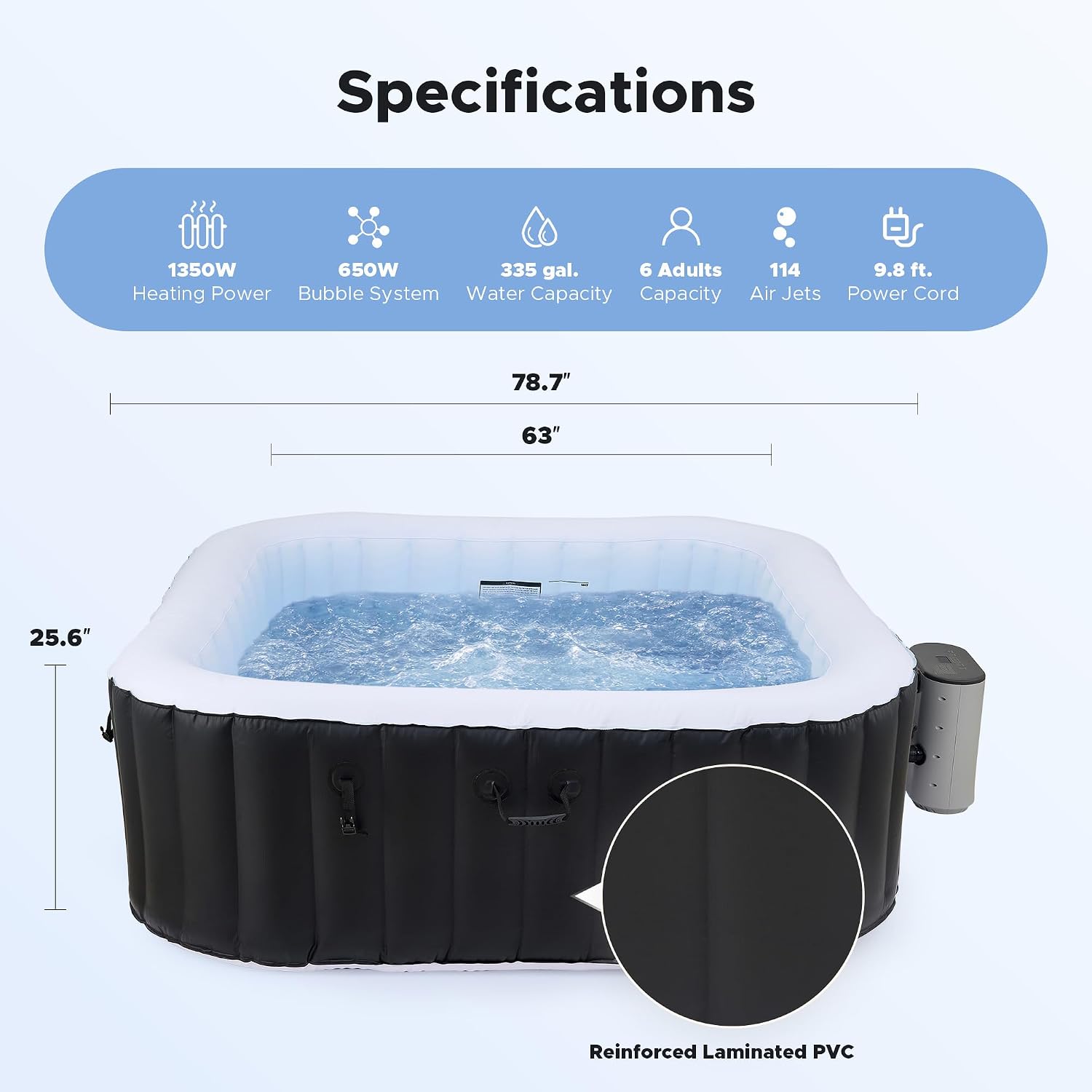 6.5ft Inflatable Hot Tub, 6-Pe - Outdoor Power For Hot Tub ulasan dan harga